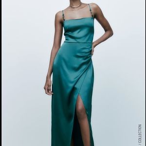 Zara satin midi dress